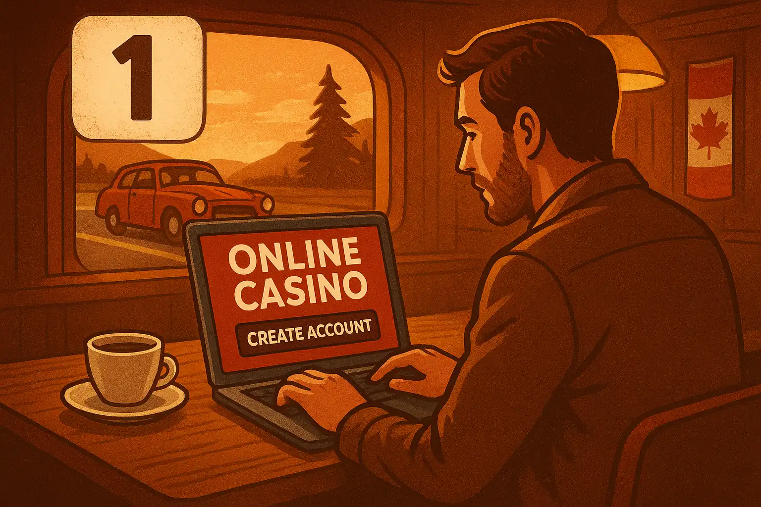 Player creating a MileCasino account on a laptop